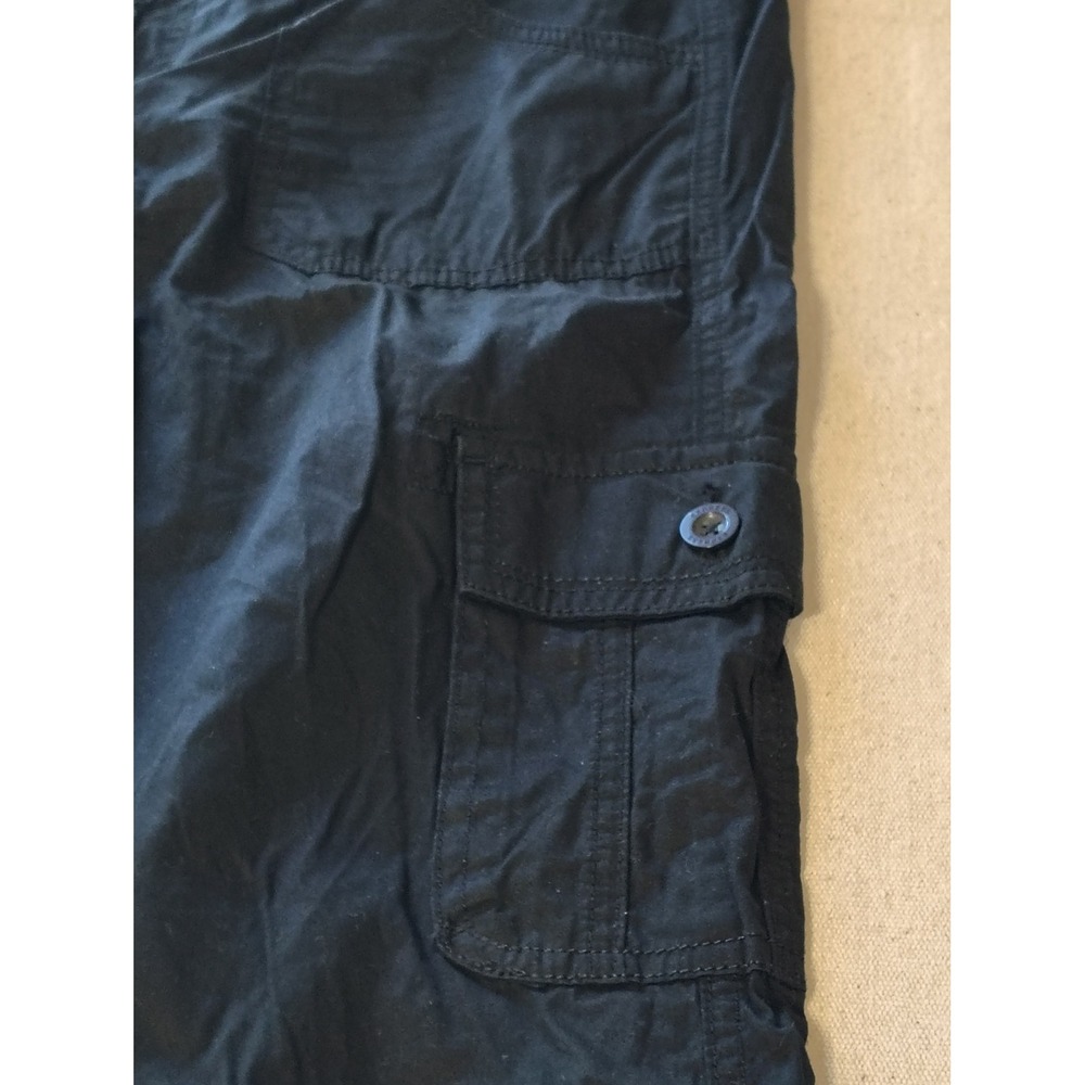 Express Womens Black Cargo Pants Wide Leg Utility Y2K Multi Pocket Size 8 24 - Picture 4 of 9